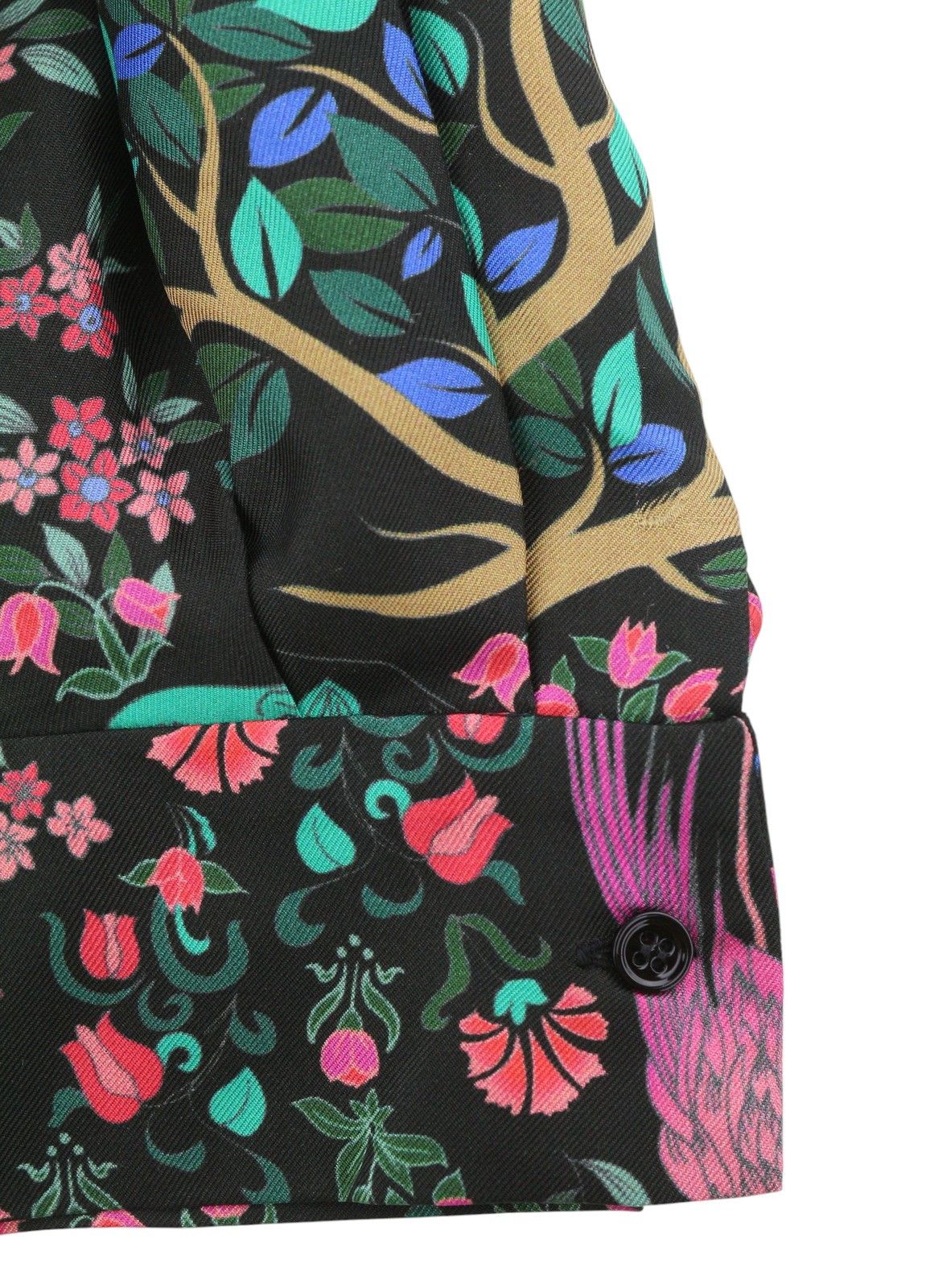 Sandro 0 XS Colourful Silk Square Neckline Cropped Balloon 88509 Size XS / US 0-2 / IT 36-38 - 9 Thumbnail