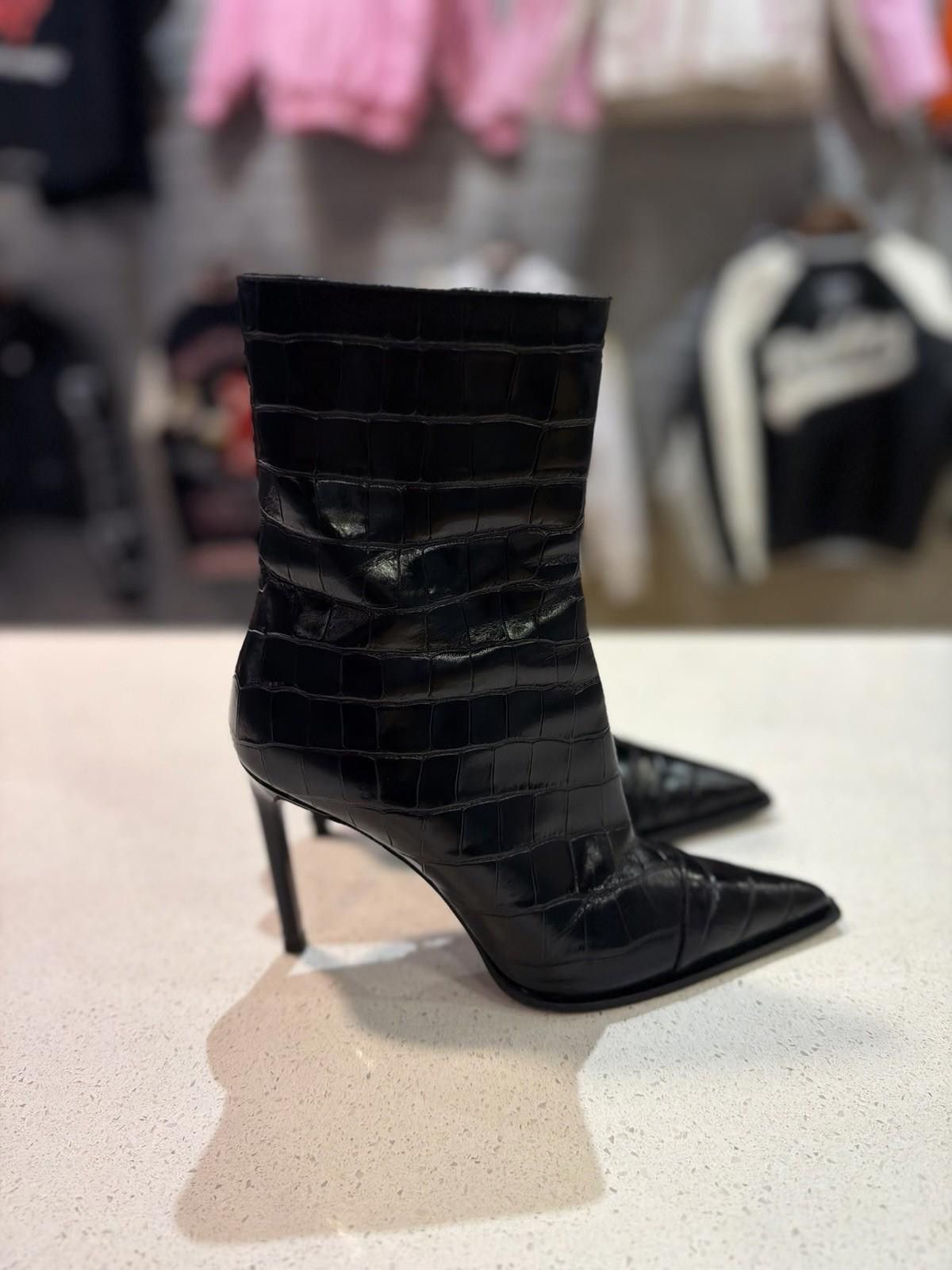 Amiri AMIRI Black Snakeskin Stiletto High Heel Boots 38 - 8US Size US 8 / IT 38 - 2 Thumbnail