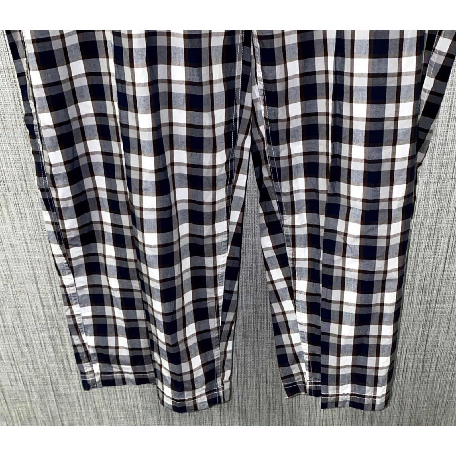 Cremieux Cremieux Pajama Pants Mens 4XB NWT Gray/Blue/White Checkered Big & Tall Cotton Size US 39 - 3 Thumbnail
