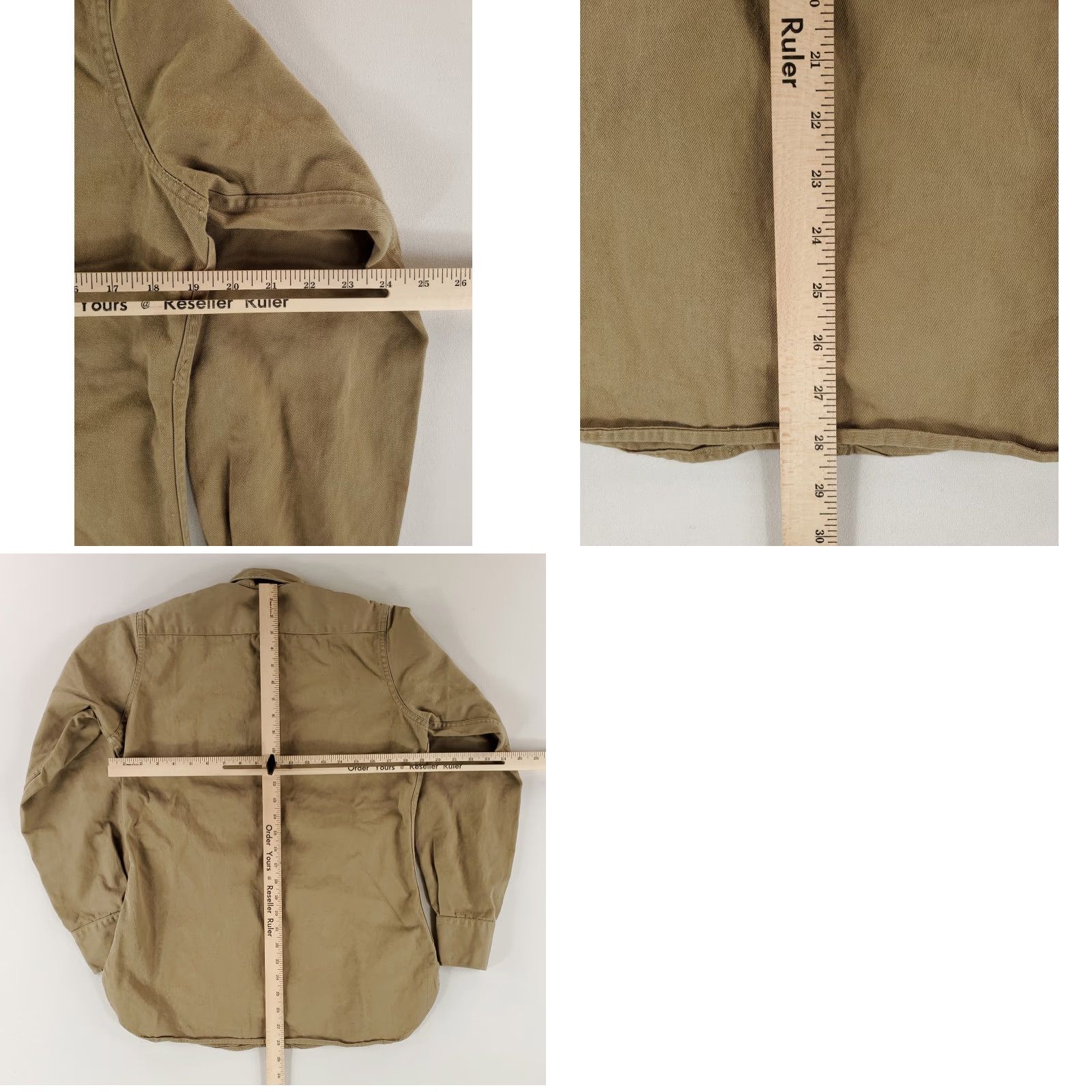 Vintage VINTAGE US Army Shirt Khaki 50s Button Up Airborne 11 Patches Mens L Beige Long Sleeve Size US L / EU 52-54 / 3 - 8 Thumbnail