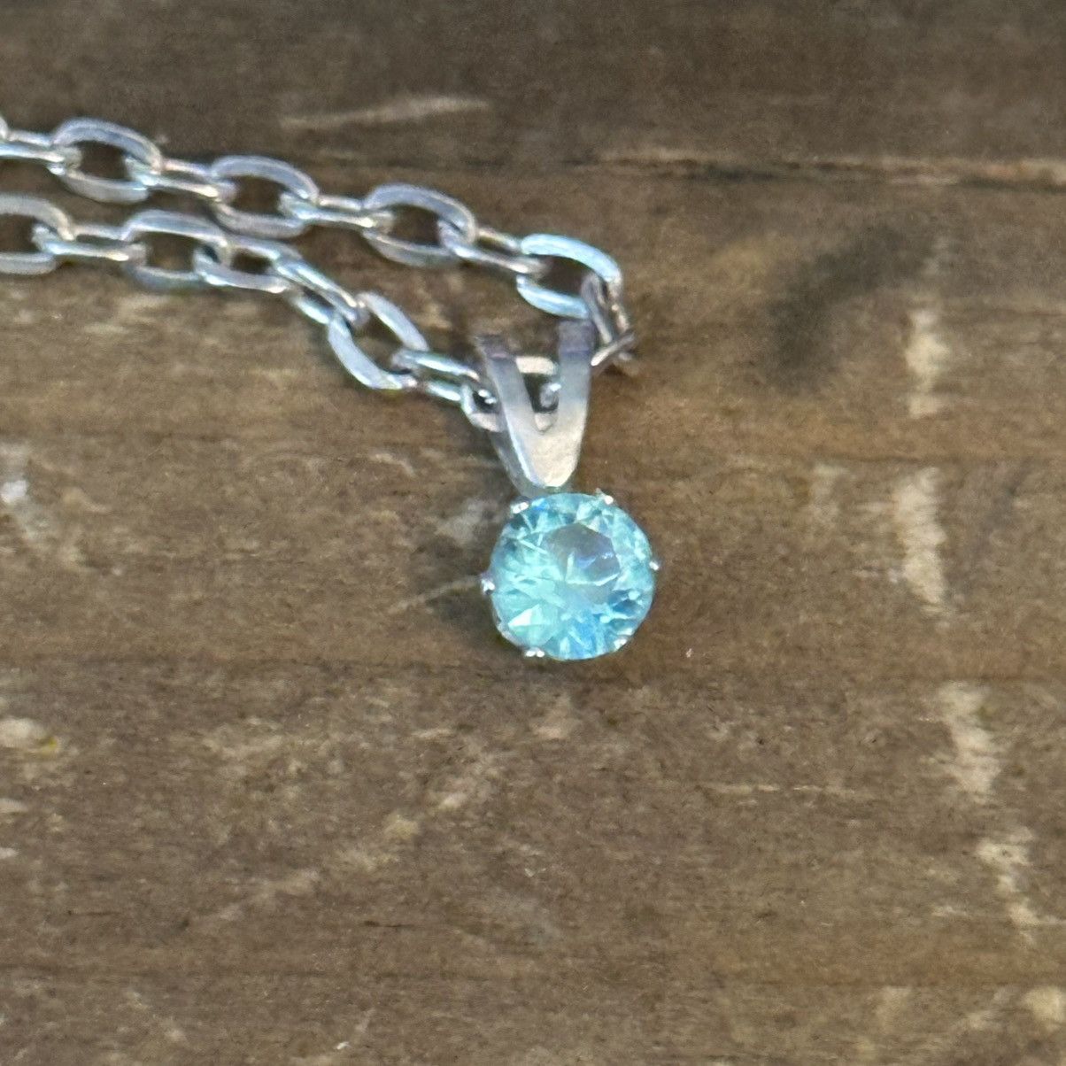 Other Silver tone aquamarine pendant necklace Size ONE SIZE - 3 Thumbnail