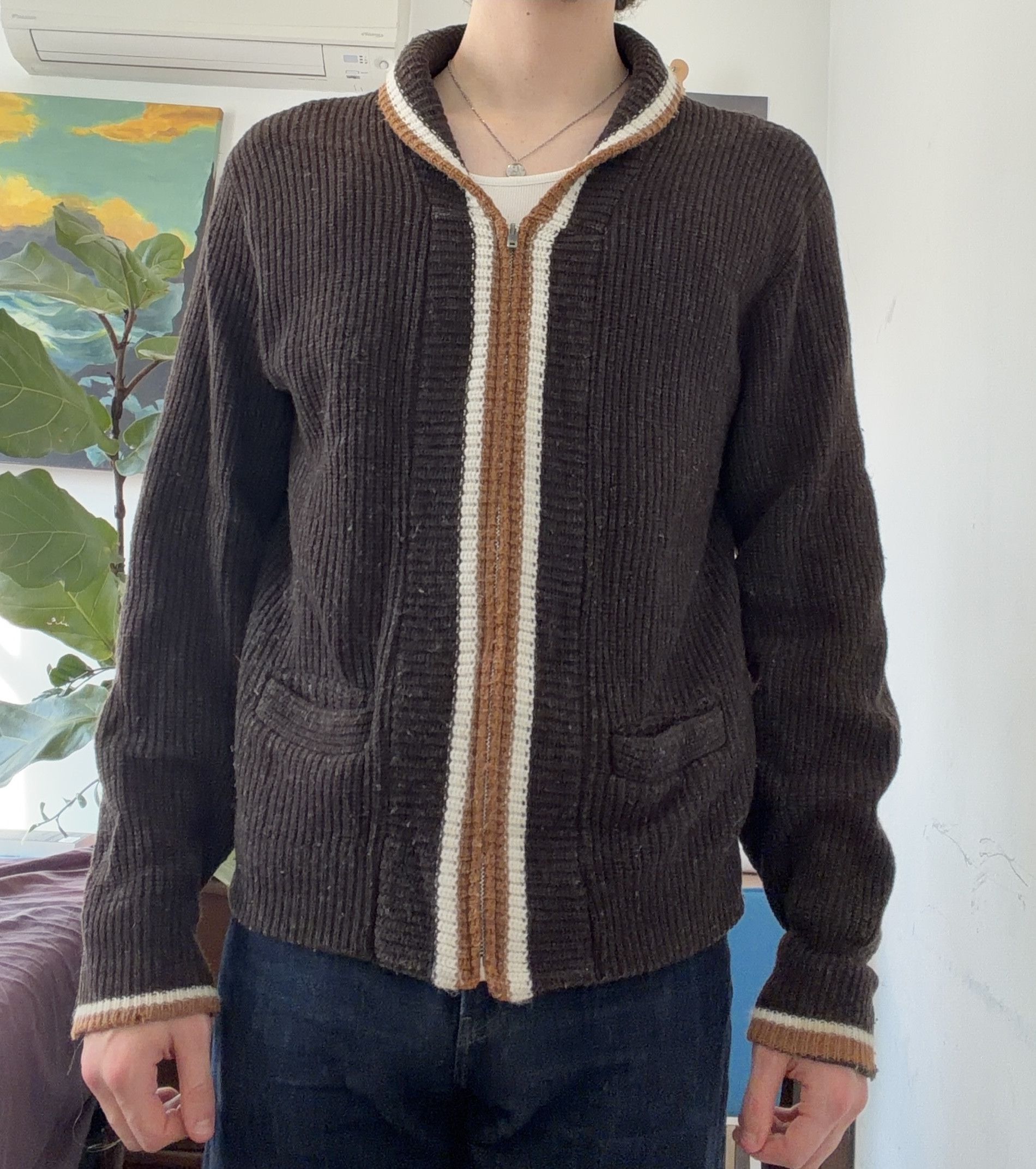Vintage Vintage Campus Lambs Wool Bulk Knit Cardigan Size US L / EU 52-54 / 3 - 3 Thumbnail