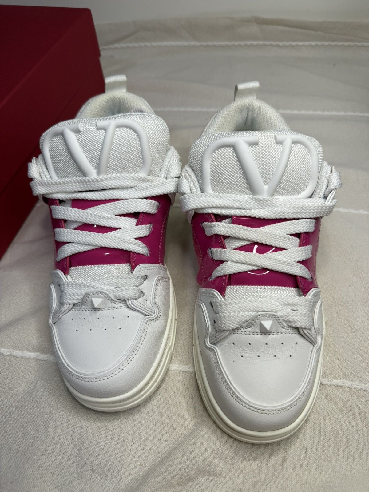 Valentino Valentino Garavani Open Skate White Cyclamin Pink Sneakers Size US 9 / IT 39 - 2 Thumbnail