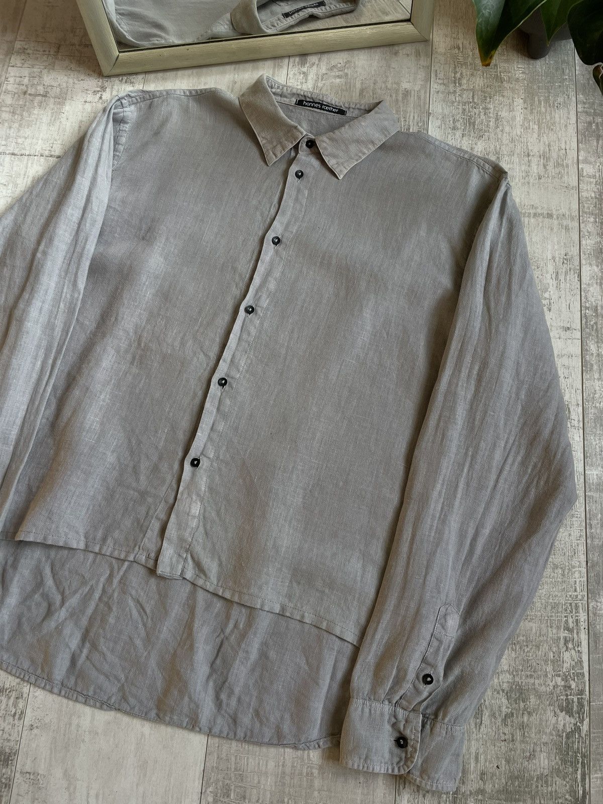 hannes roether Hannes Roether Linen Shirt Button Up Avant Garde RARE Size US XL / EU 56 / 4 - 3 Thumbnail