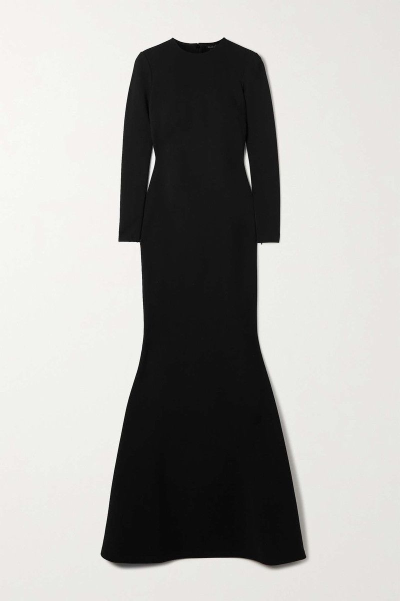 oc11z1125 Maxi Mermaid Gown in Black