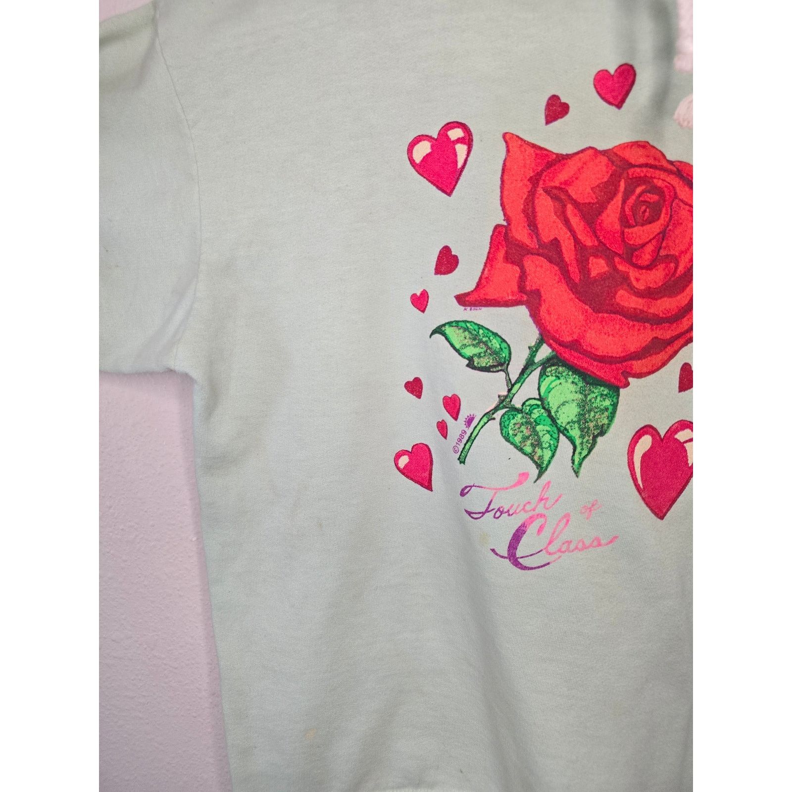 Vintage Vintage Womens Rose Sweatshirt M Touch Of Class 1989 80s Size M / US 6-8 / IT 42-44 - 3 Thumbnail