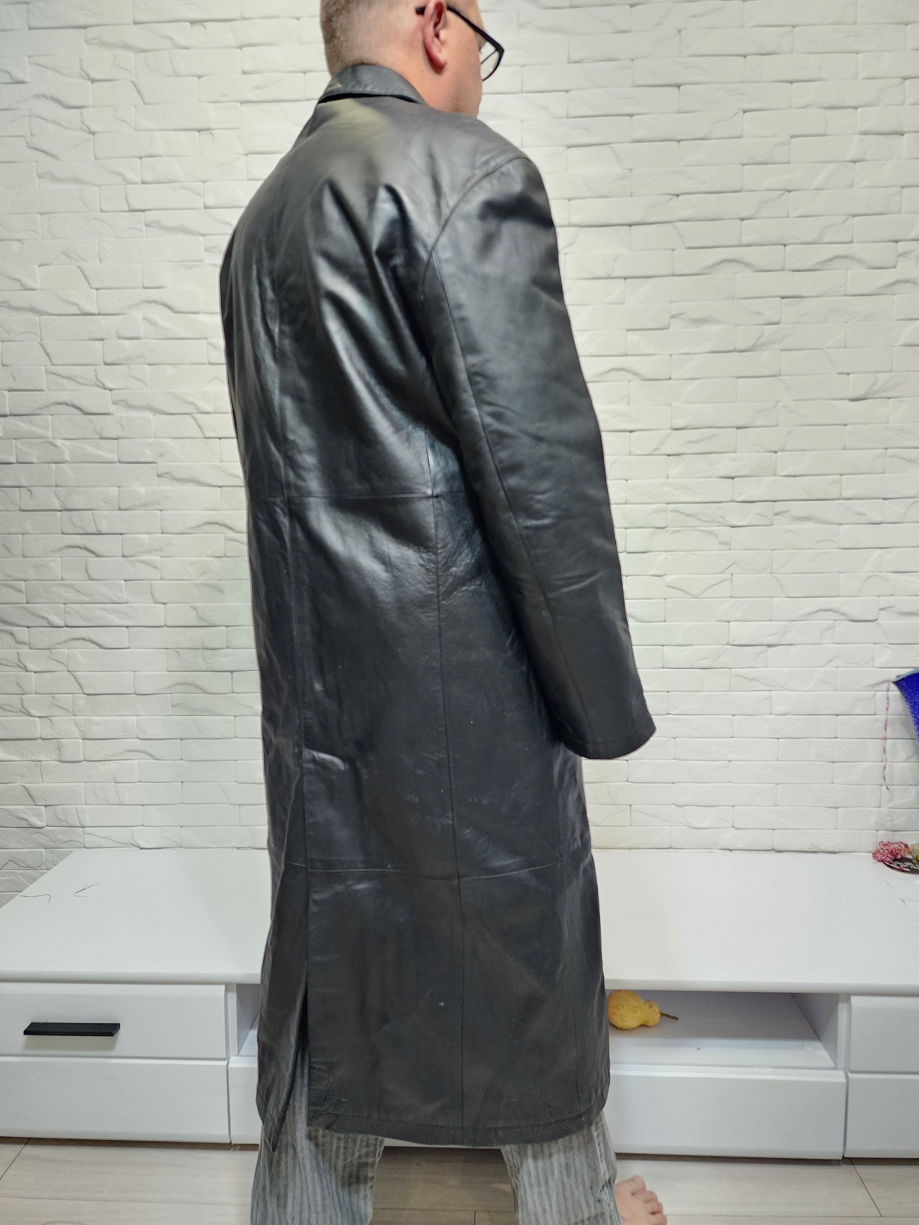 Genuine Leather Long Black Genuine Leather Jacket - Men's Style Size US L / EU 52-54 / 3 - 7 Thumbnail