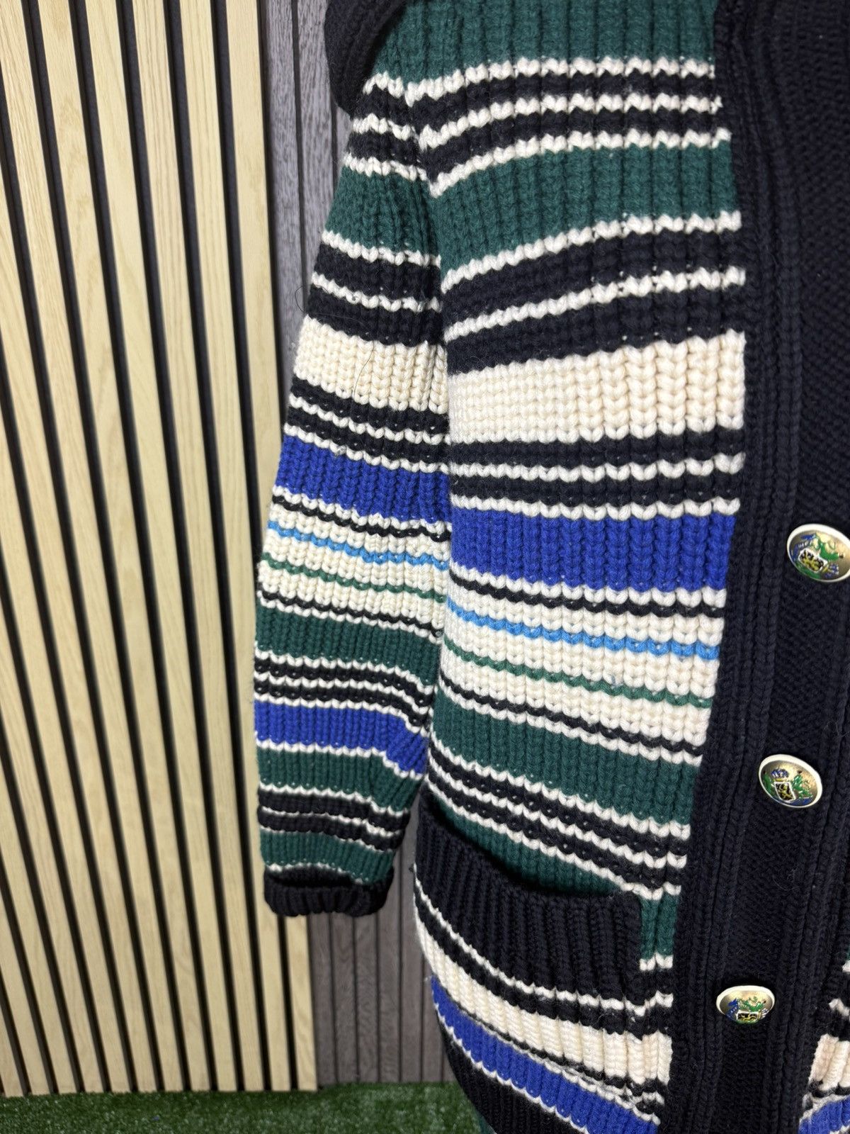 Balenciaga VINTAGE BALENCIAGA STRIPED HEAVY KNIT HOODED SWEATER 2007 Size XS / US 0-2 / IT 36-38 - 4 Thumbnail