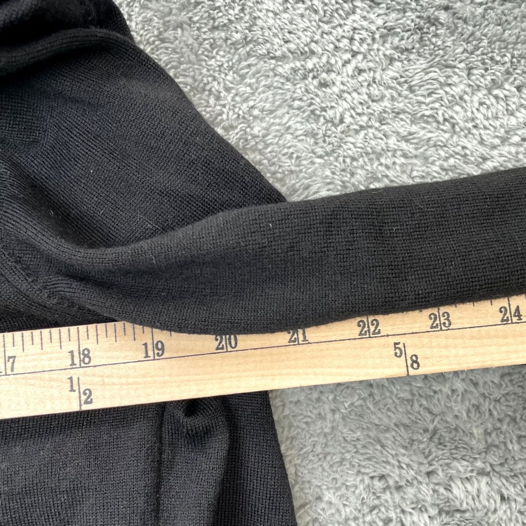 Vintage Giorgiolini Sweater Cardigan Womens M Black Merino Wool Knit 100% Italy Size M / US 6-8 / IT 42-44 - 7 Thumbnail