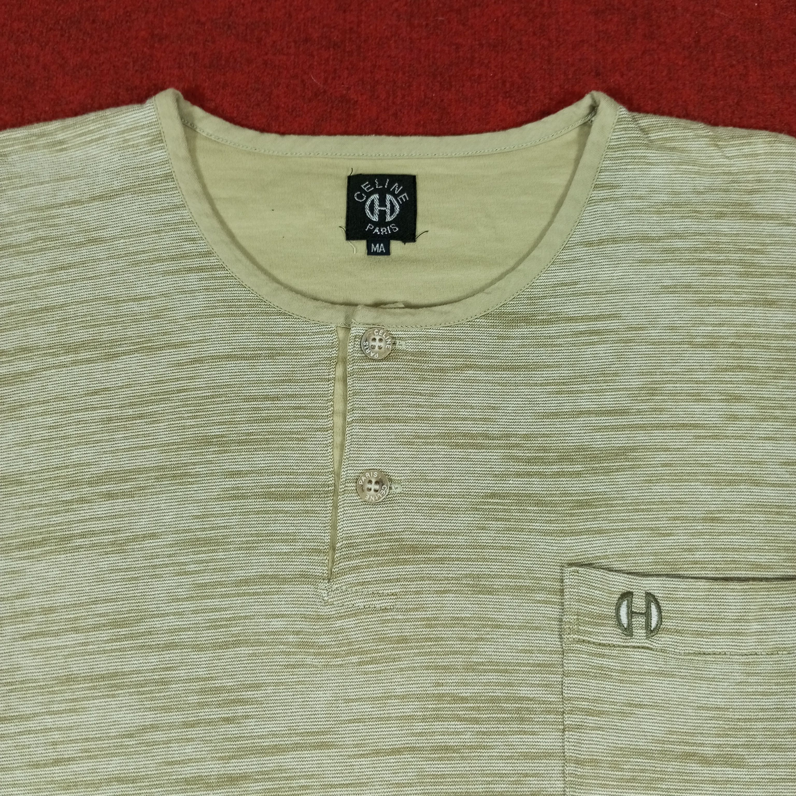 Celine × Vintage Celine Paris Logo Pocket Design Fashion Style Tshirt Size US L / EU 52-54 / 3 - 2 Thumbnail