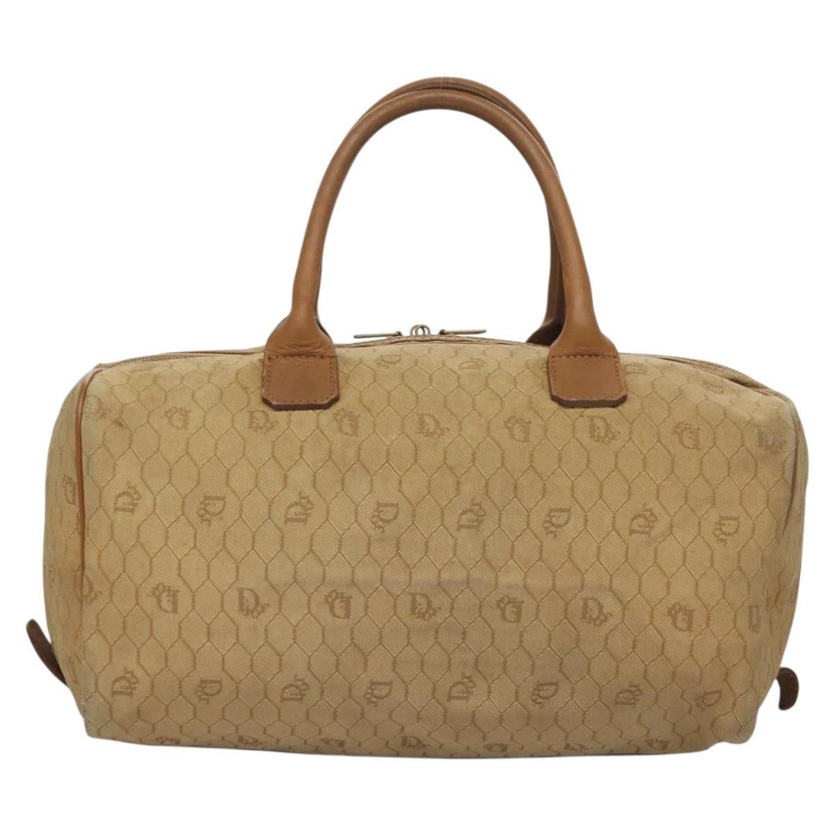 Dior DIOR Honeycomb Canvas Boston Bag Beige Size ONE SIZE - 3 Thumbnail