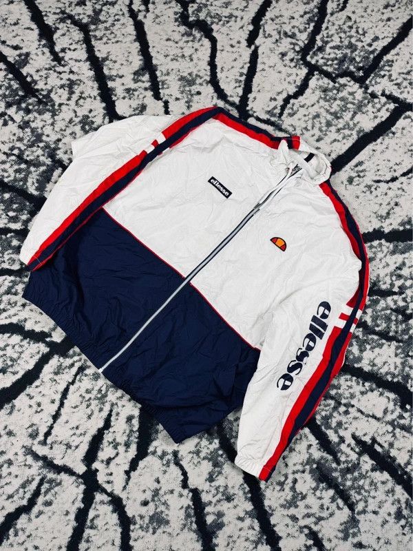 Ellesse Ellesse windbreaker jacket white navy blue logo M Size M / US 6-8 / IT 42-44 - 2 Thumbnail