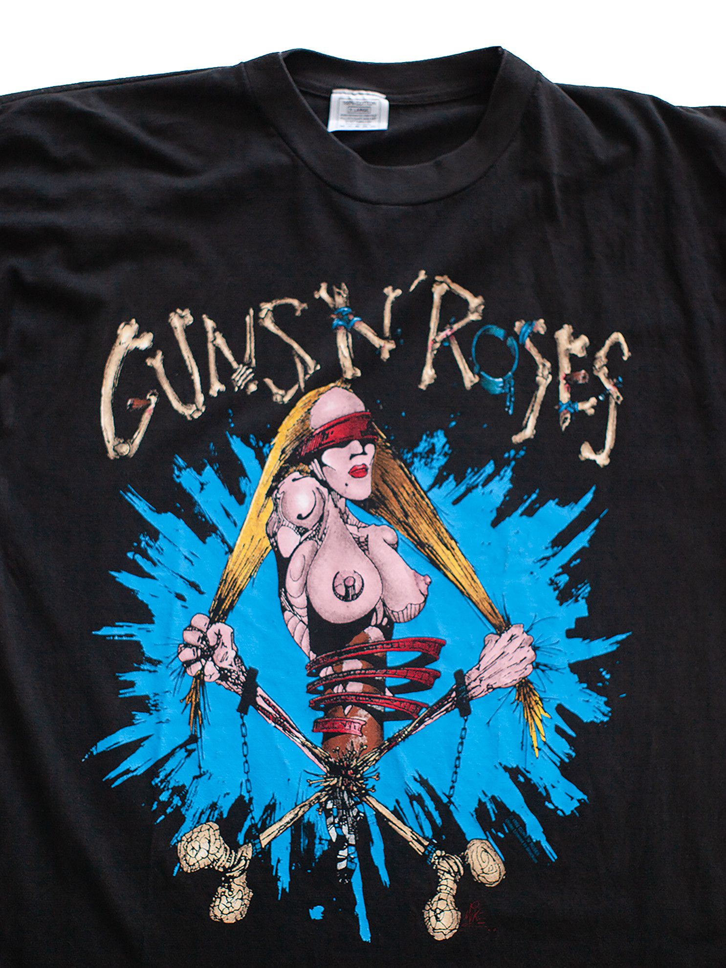 Band Tees Vintage 1992 Guns N' Roses "Pretty Tied Up" Euro T-Shirt Size US XL / EU 56 / 4 - 2 Thumbnail