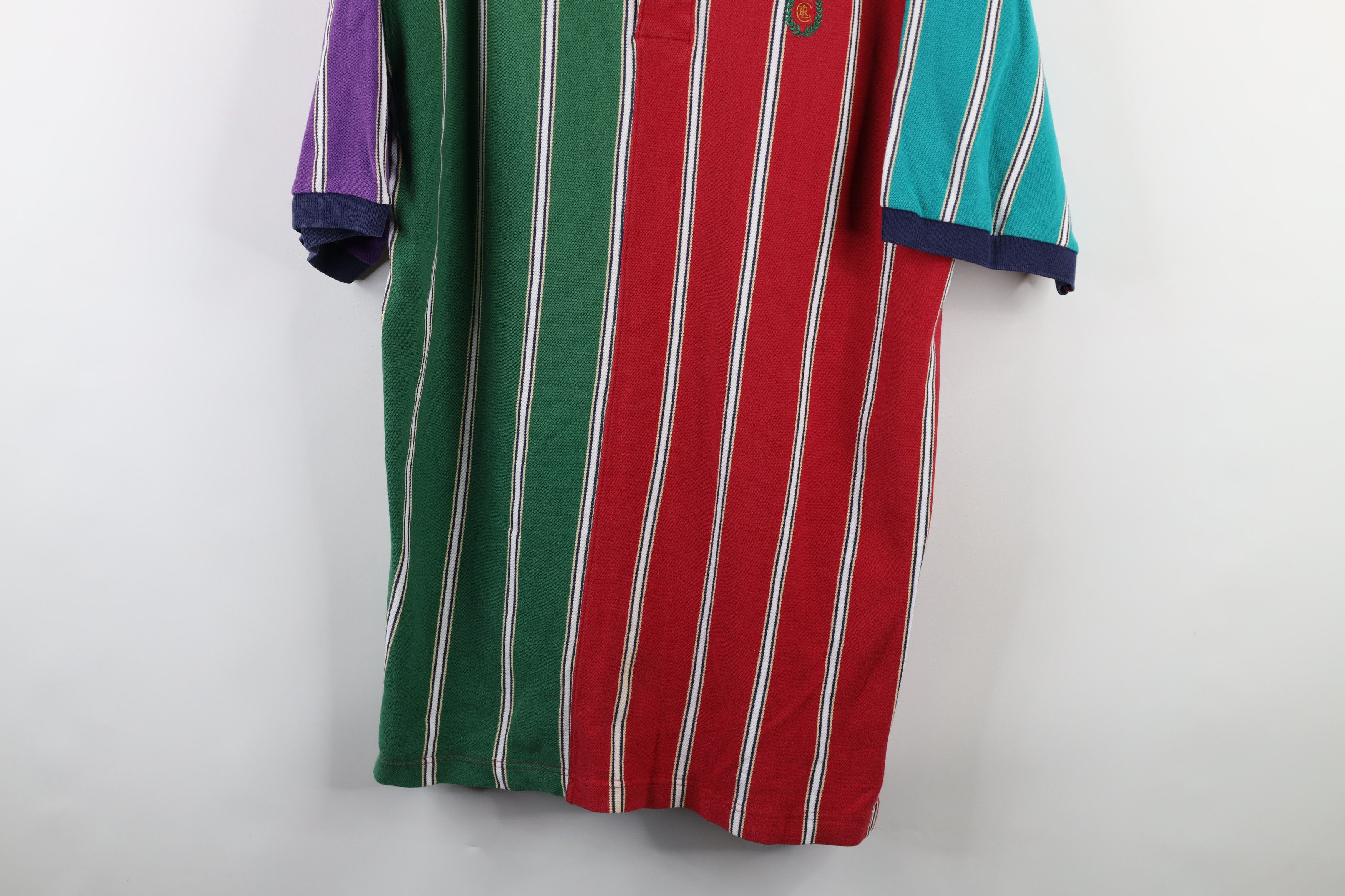 Ralph Lauren Vintage 90s Chaps Ralph Lauren Rainbow Striped Rugby Polo Size US L / EU 52-54 / 3 - 3 Thumbnail