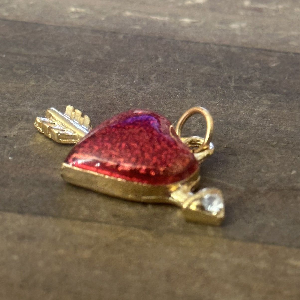 Vintage Vintage red heart and arrow pendant Size ONE SIZE - 5 Thumbnail