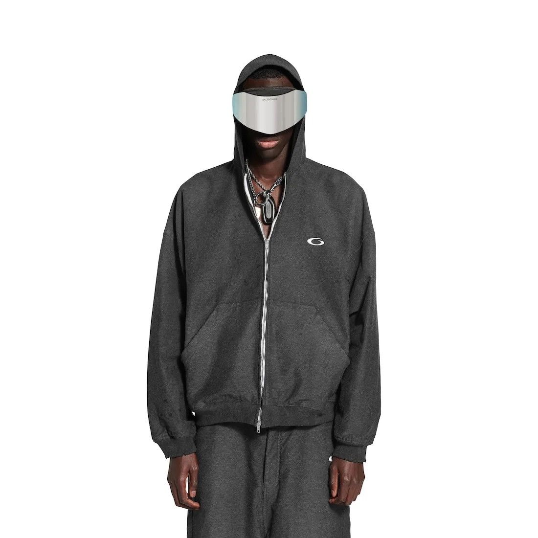 Balenciaga Balenciaga Trompe l-œil denim hoodie Size US S / EU 44-46 / 1 - 1 Thumbnail