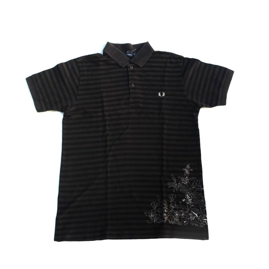Fred Perry × Vintage Fredperry Stripes on floral Art On bottom Side Size Tag L Size US M / EU 48-50 / 2 - 1 Thumbnail