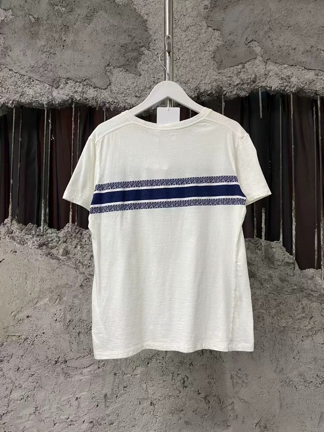 Dior Dior Blue White Classic Stripe Slogan Tee Size US M / EU 48-50 / 2 - 2 Thumbnail