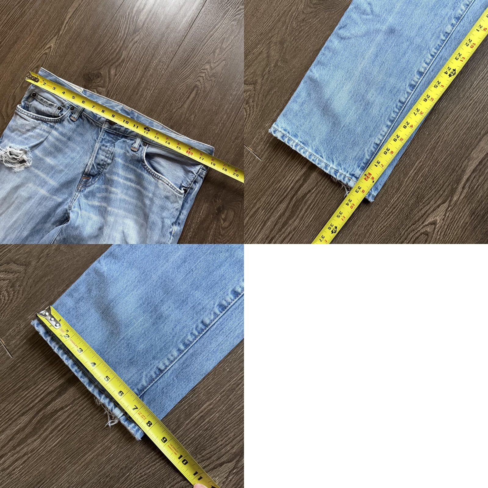 Abercrombie & Fitch VINTAGE Abercrombie & Fitch Jeans 34x34 Blue Light Wash Straight Distressed Men Regular Fit Denim Pockets Logo 90s 想 Size US 34 / EU 50 - 8 Thumbnail