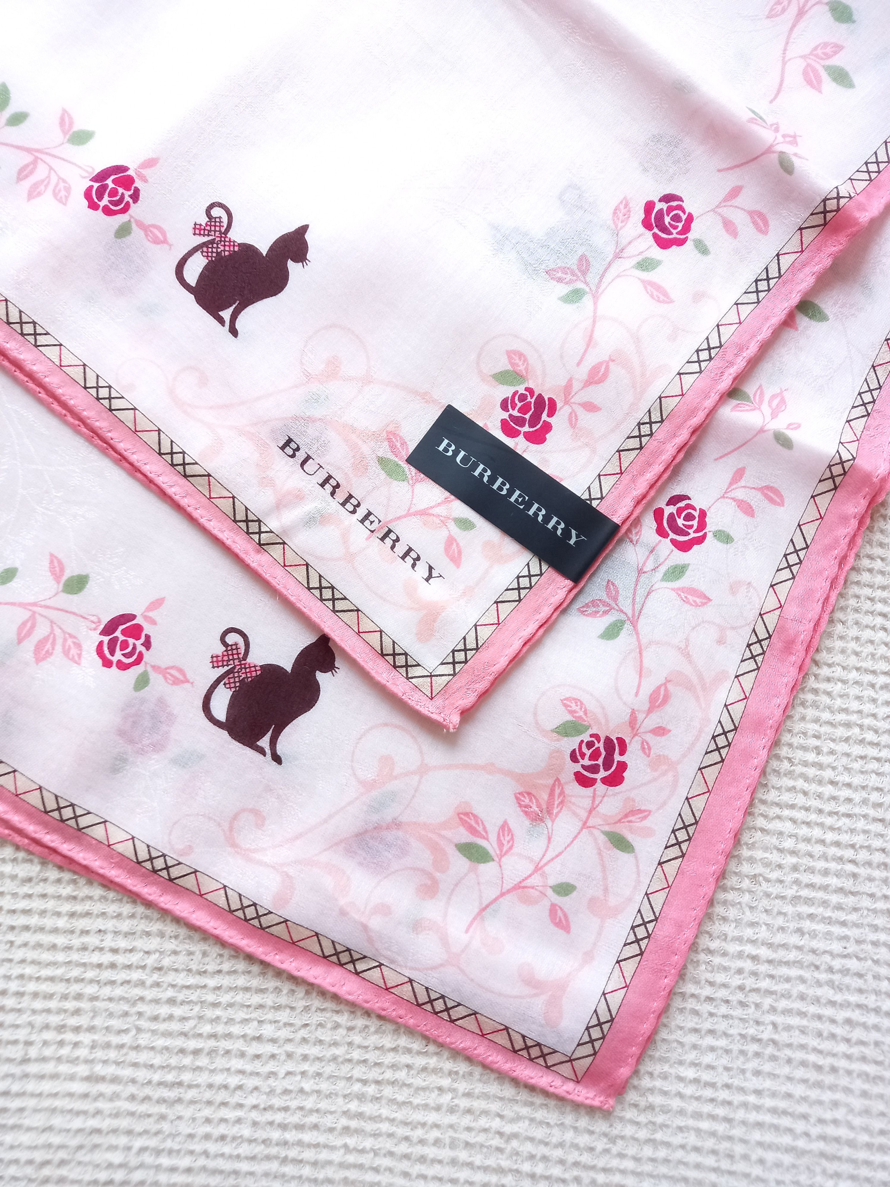 Burberry × Vintage NEW Rare Vintage Burberry Bandana/Handkerchief Cat kitten Size ONE SIZE - 2 Thumbnail