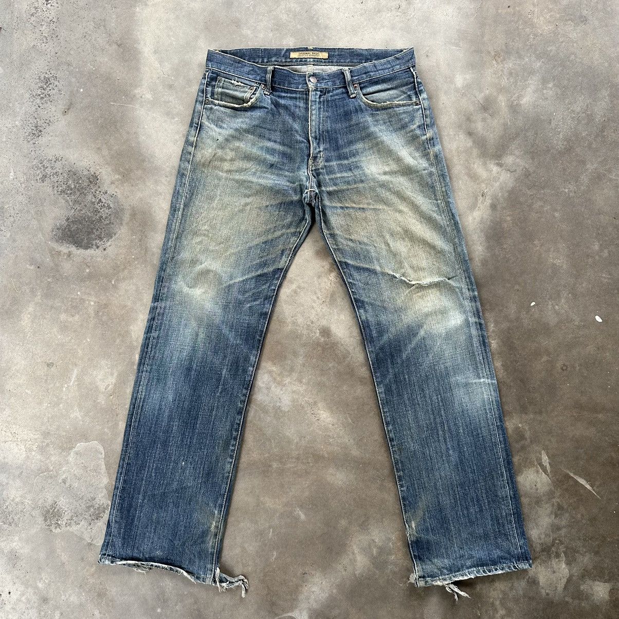 Japanese Brand Vintage Japanese Rusty Distressed Faded Denim Jean Pant W34 Size US 34 / EU 50 - 1 Thumbnail