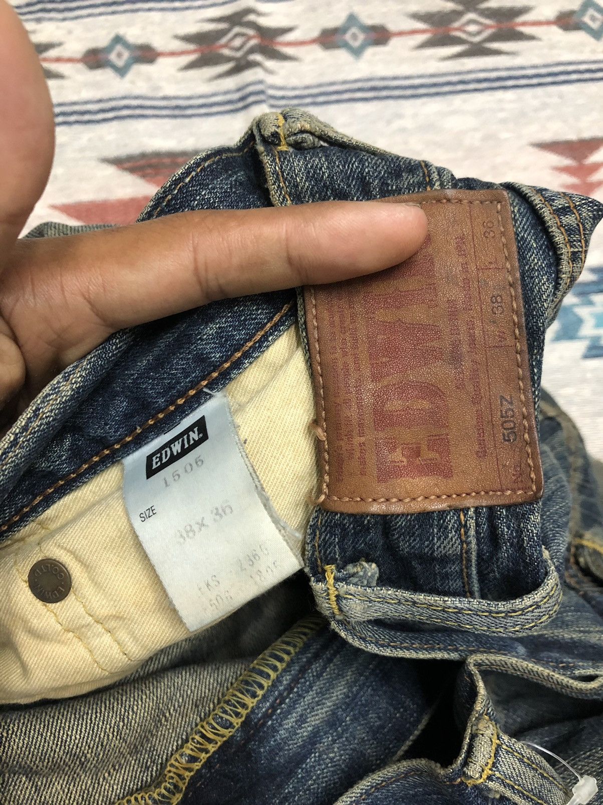 Edwin WIDE LEG RUSTY DAMAGED DISTRESSED SELVEDGE DENIM BY EDWIN Size US 38 / EU 54 - 7 Thumbnail
