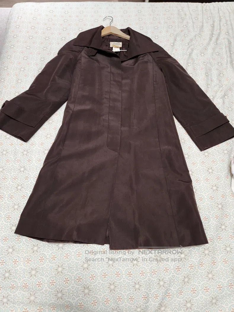 Hermes Hermes Medium-length trench coat, 100% silk fabric, with t Size XS / US 0-2 / IT 36-38 - 2 Thumbnail