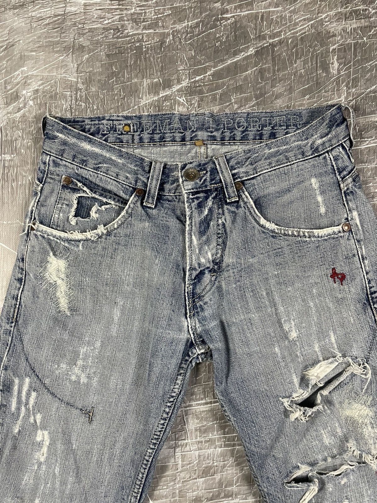 If Six Was Nine × Japanese Brand × KMRii Y2K Distressed Denim Jeans Tornado Mart Hysteric Punk Style Size US 31 - 10 Thumbnail