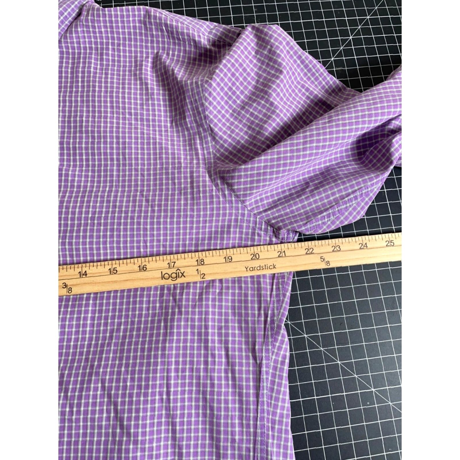 Vintage J. Press Check Pattern Button-Up Shirt Adult XL Purple Gray Slim Fit 90s Mens Size US XL / EU 56 / 4 - 5 Thumbnail