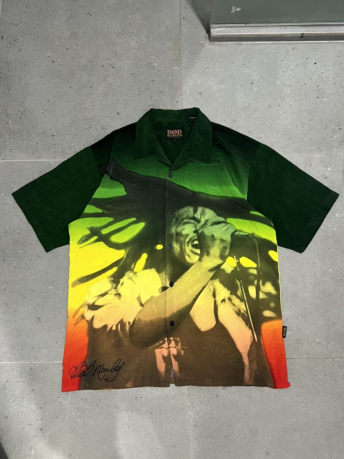 image of Bob Marley Shirt Open Collar, Men's (Size XL)