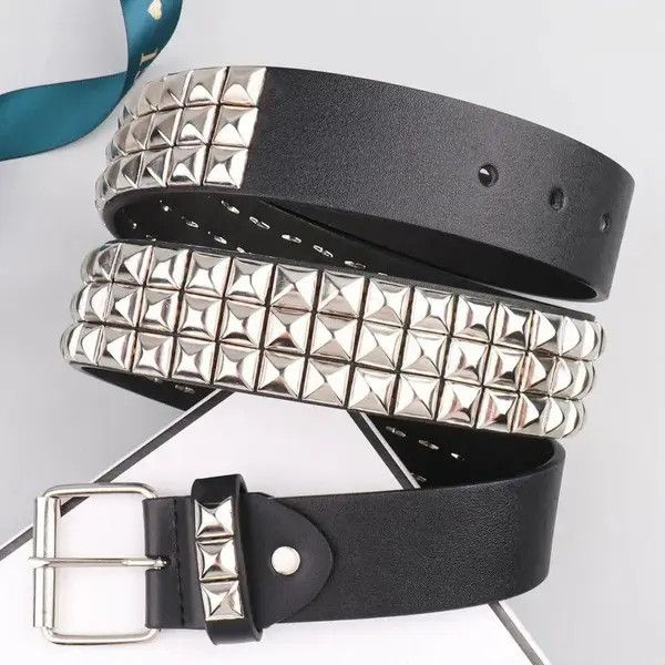Other 120cm Vintage Studded Pyramid Punk Belt Size ONE SIZE - 4 Thumbnail