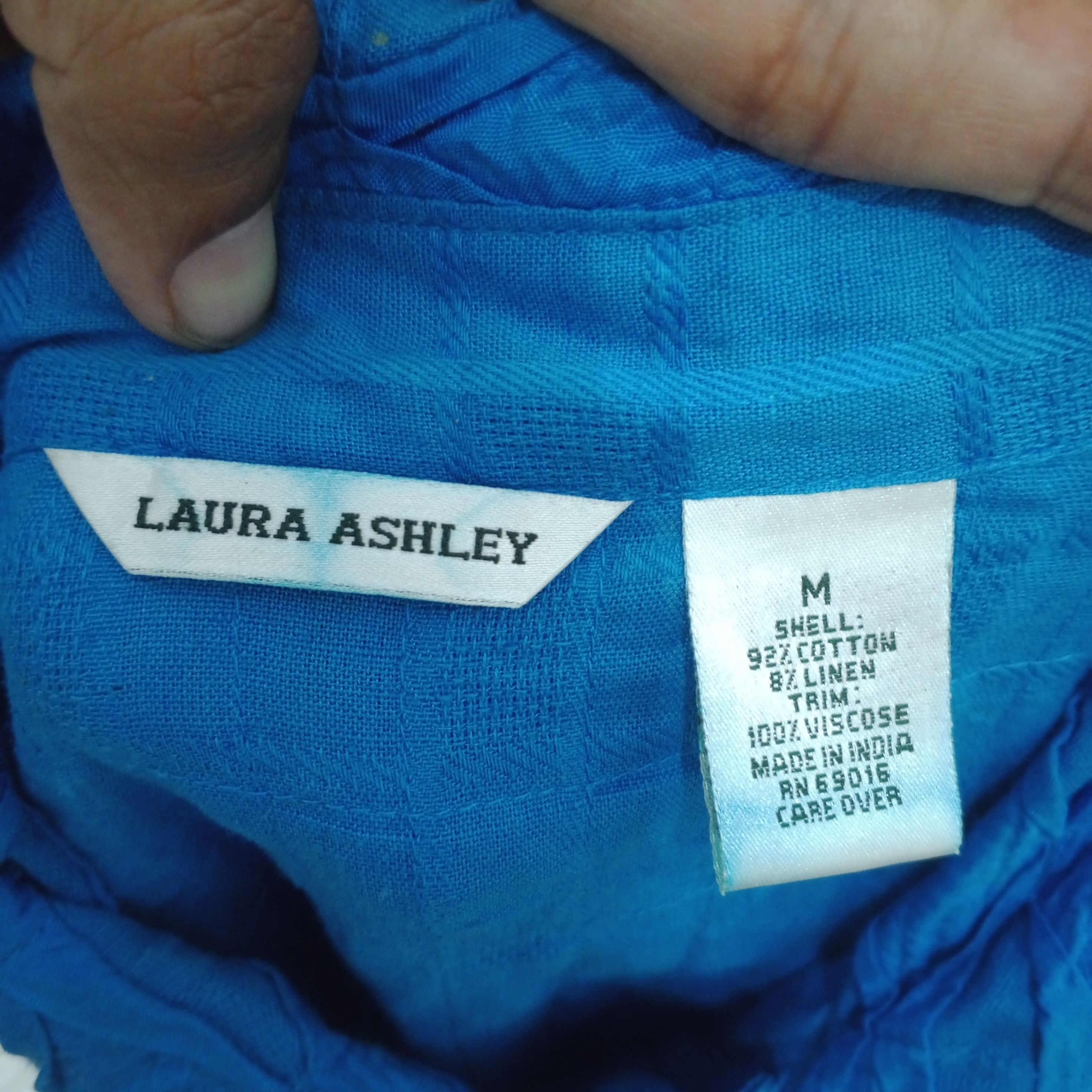 Laura Ashley × Vintage Vintage Laura Ashley Linen Jacket Blue Size M / US 6-8 / IT 42-44 - 5 Thumbnail