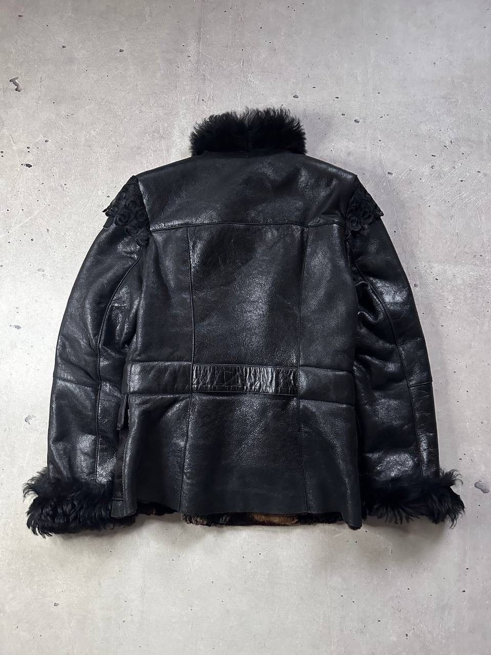 Leather Aspelle Vintage Women’s Leather Fur Coat Black GB12 M-L Y2K Size M / US 6-8 / IT 42-44 - 13 Thumbnail