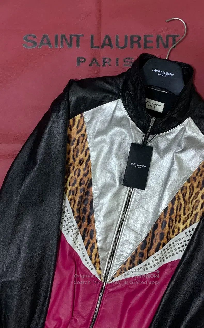 Saint Laurent Paris Saint Laurent Paris Rhinestone leopard sheepskin jacket Size US M / EU 48-50 / 2 - 8 Thumbnail