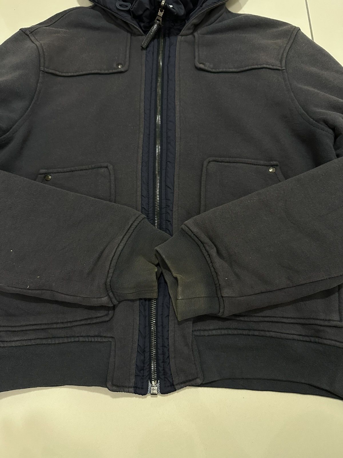Prada PRADA Reversible Cotton Nylon Jacket Hooded Big Logo Design Size US M / EU 48-50 / 2 - 13 Thumbnail