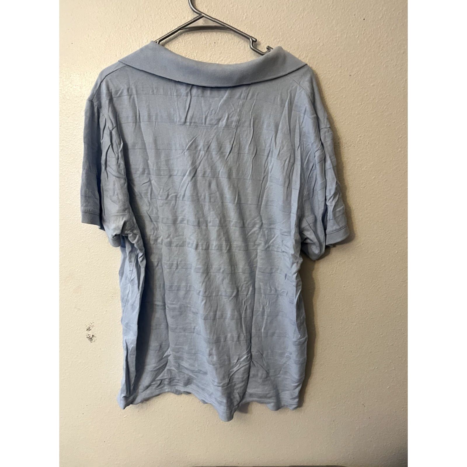 Perry Ellis Perry Ellis Polo Shirt Men XL Light Blue Cotton Short Sleeve Button-Down Collar Size US XL / EU 56 / 4 - 2 Thumbnail
