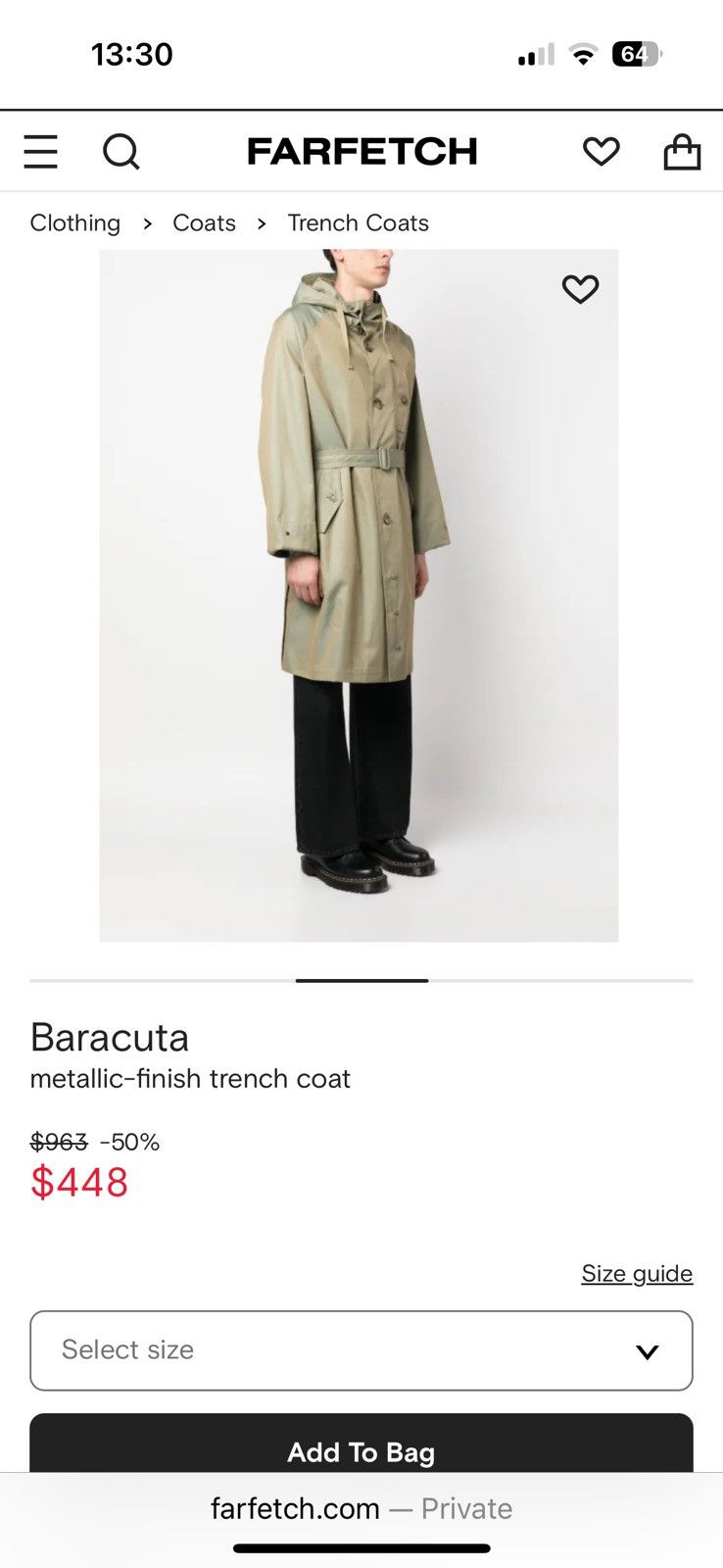 Baracuta Baracuta Metallic/green finish trench coat Size US L / EU 52-54 / 3 - 2 Thumbnail