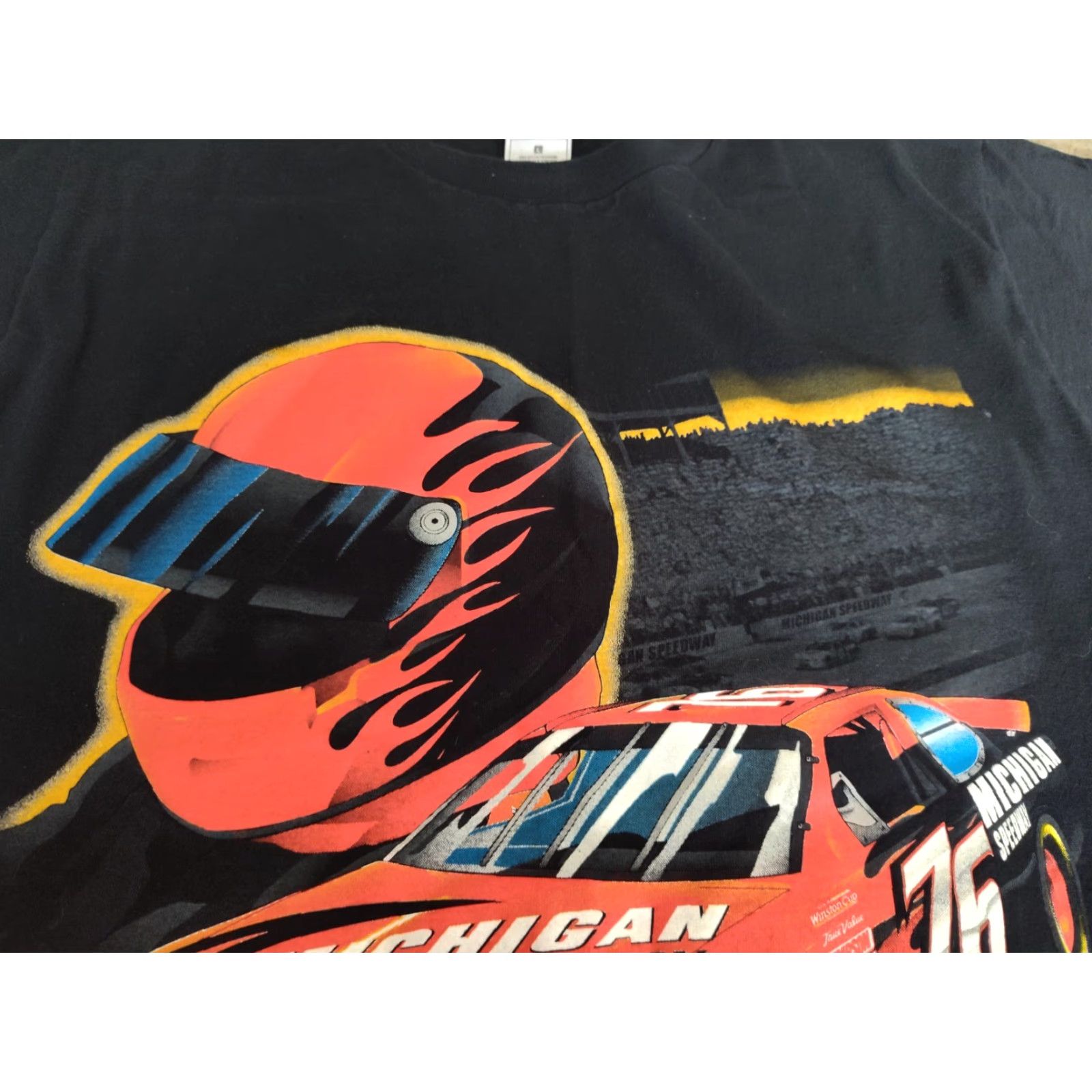 Fruit Of The Loom VINTAGE Michigan Speedway Nascar T-Shirt Adult Large Black Graphic Print 90s Racing Y2K Unisex Size US L / EU 52-54 / 3 - 3 Thumbnail