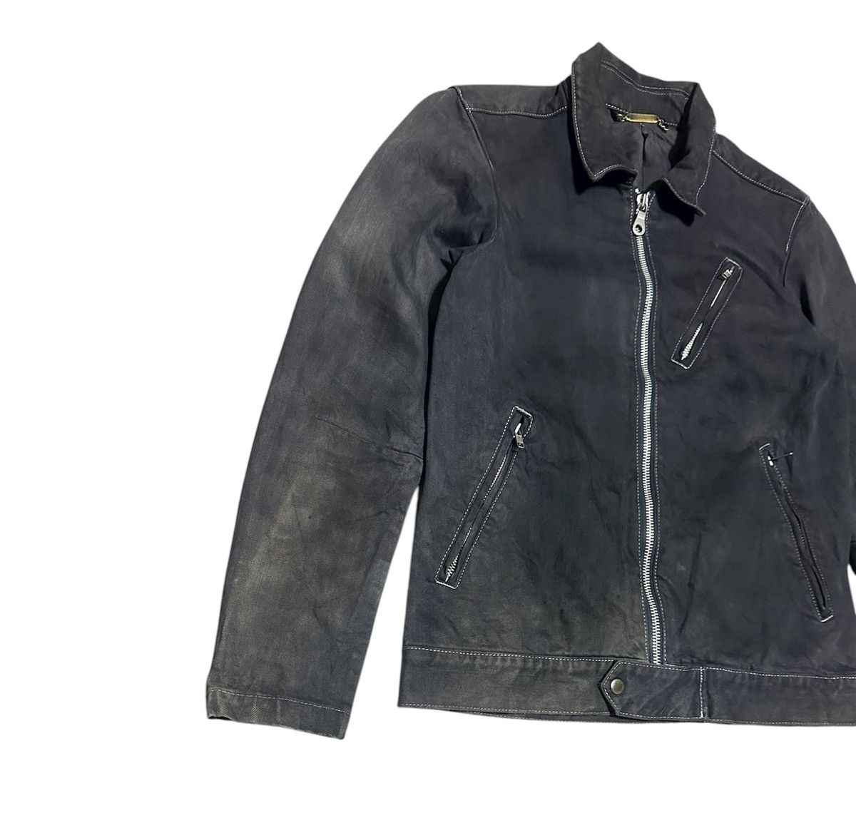 Japanese Brand Trashed Vintage Punk Denim Jacket By Moneky Time Sun Faded Size US S / EU 44-46 / 1 - 2 Thumbnail