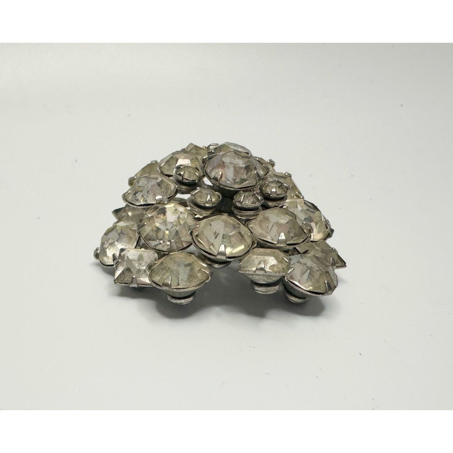 Other Vintage Rhinestone Cluster Dome Silver Tone Brooch Pin Size ONE SIZE - 3 Thumbnail