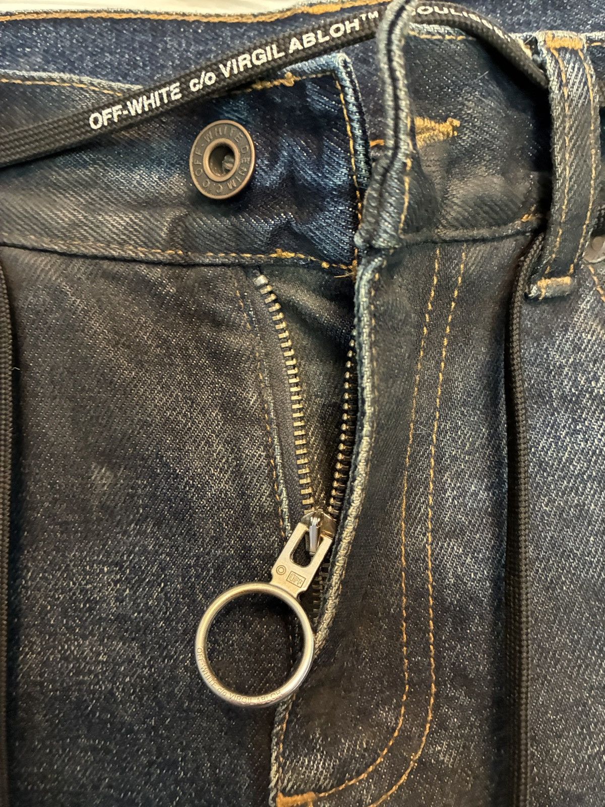 Off-White Off-White Blue Distressed Demin Size US 32 / EU 48 - 6 Thumbnail