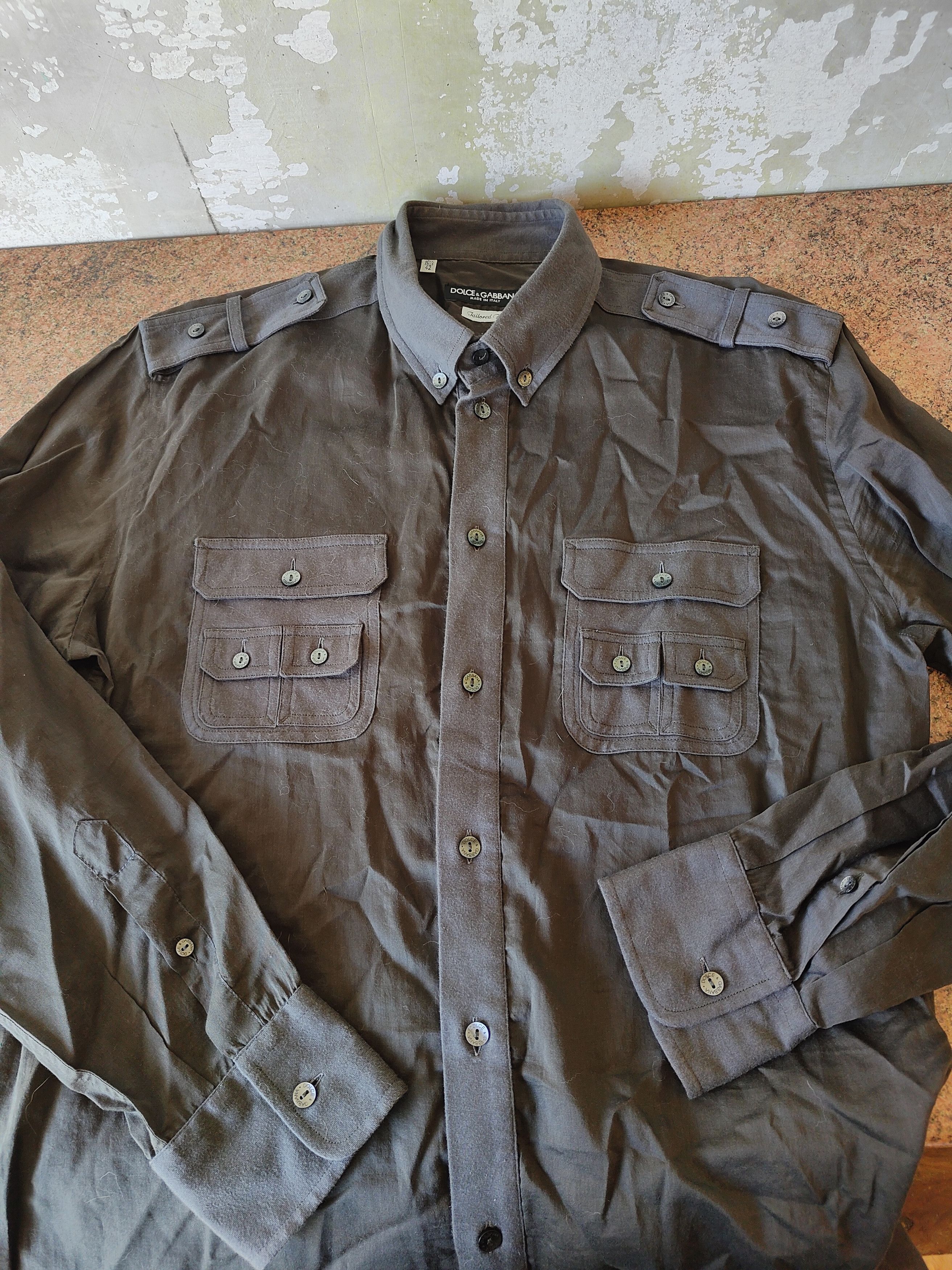 Dolce & Gabbana Vintage dolce & Gabbana military army shirt khaki Size US L / EU 52-54 / 3 - 3 Thumbnail