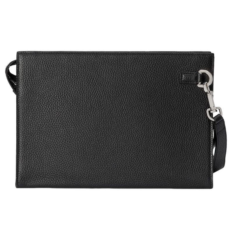 Gucci GUCCI $1250 Small Black Leather Pouch New & Authentic Size ONE SIZE - 3 Thumbnail