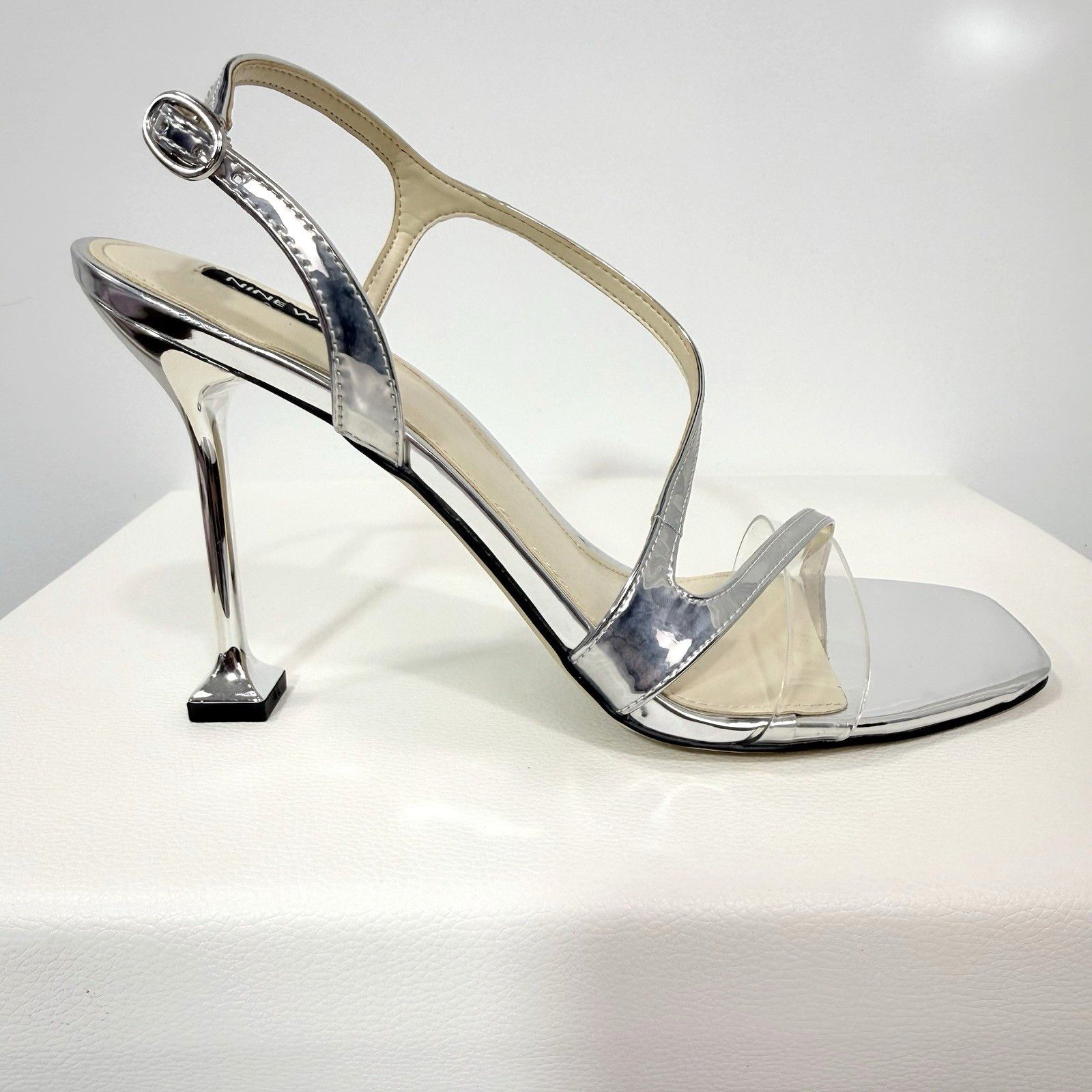 Nine West Nine West Heels Pumps Silver Open Toe Wo's Size 10 Size US 10 / IT 40 - 2 Thumbnail