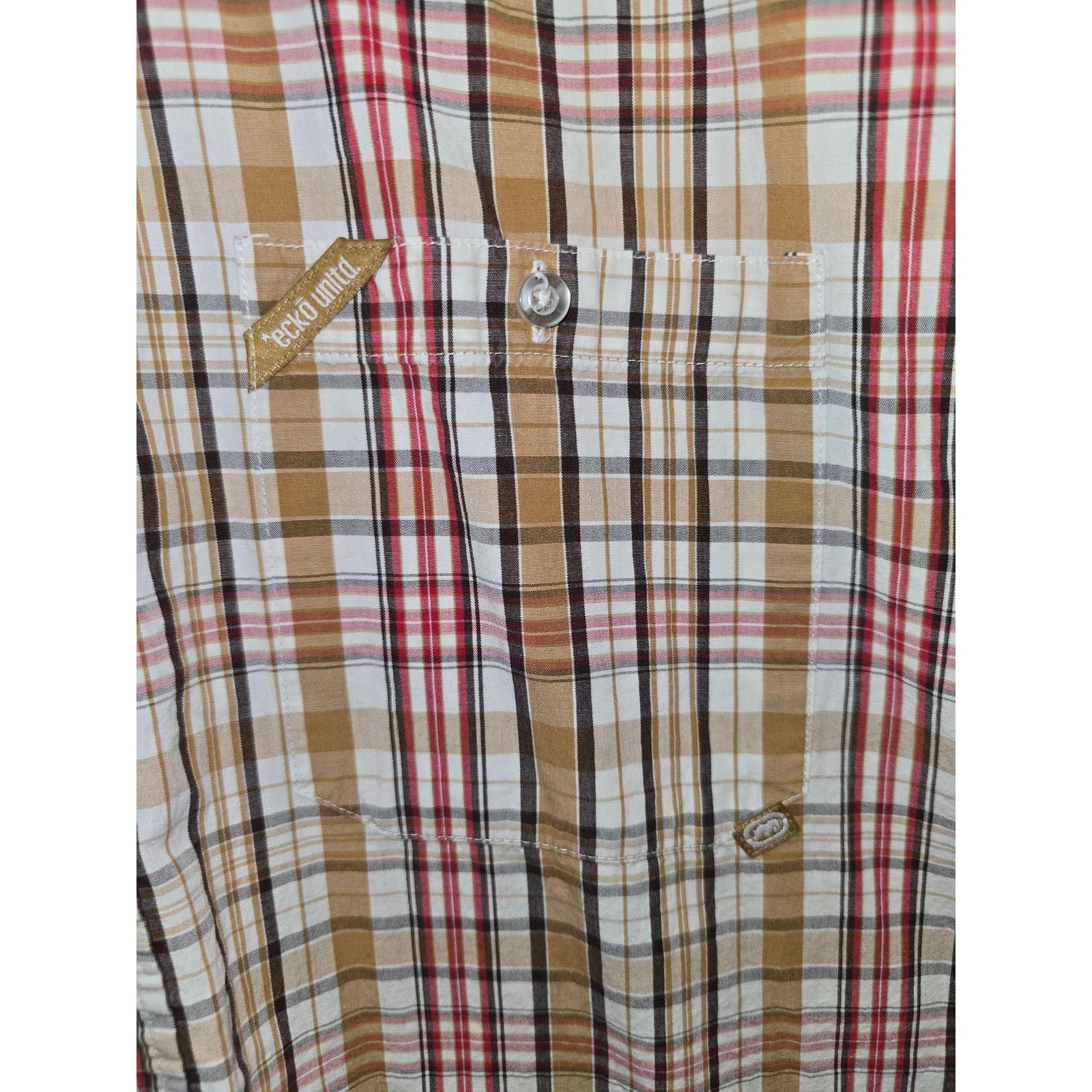 Other Vintage Ecko Unltd Shirt Summer Plaid Button Up Brown 2XL Size US XXL / EU 58 / 5 - 5 Thumbnail