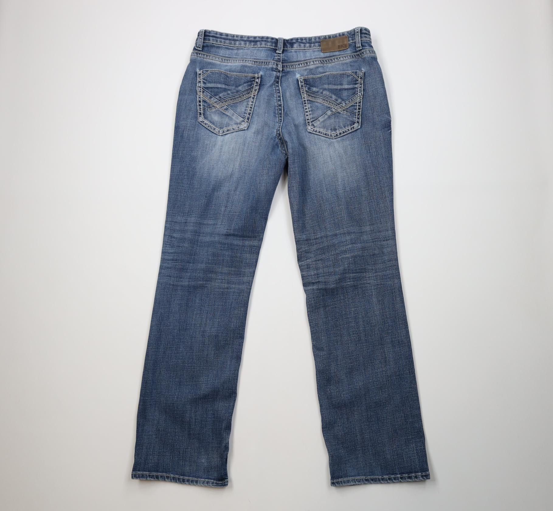 Vintage Buckle BKE Thick Stitch Tyler Straight Leg Denim Jeans Size US 36 / EU 52 - 10 Thumbnail