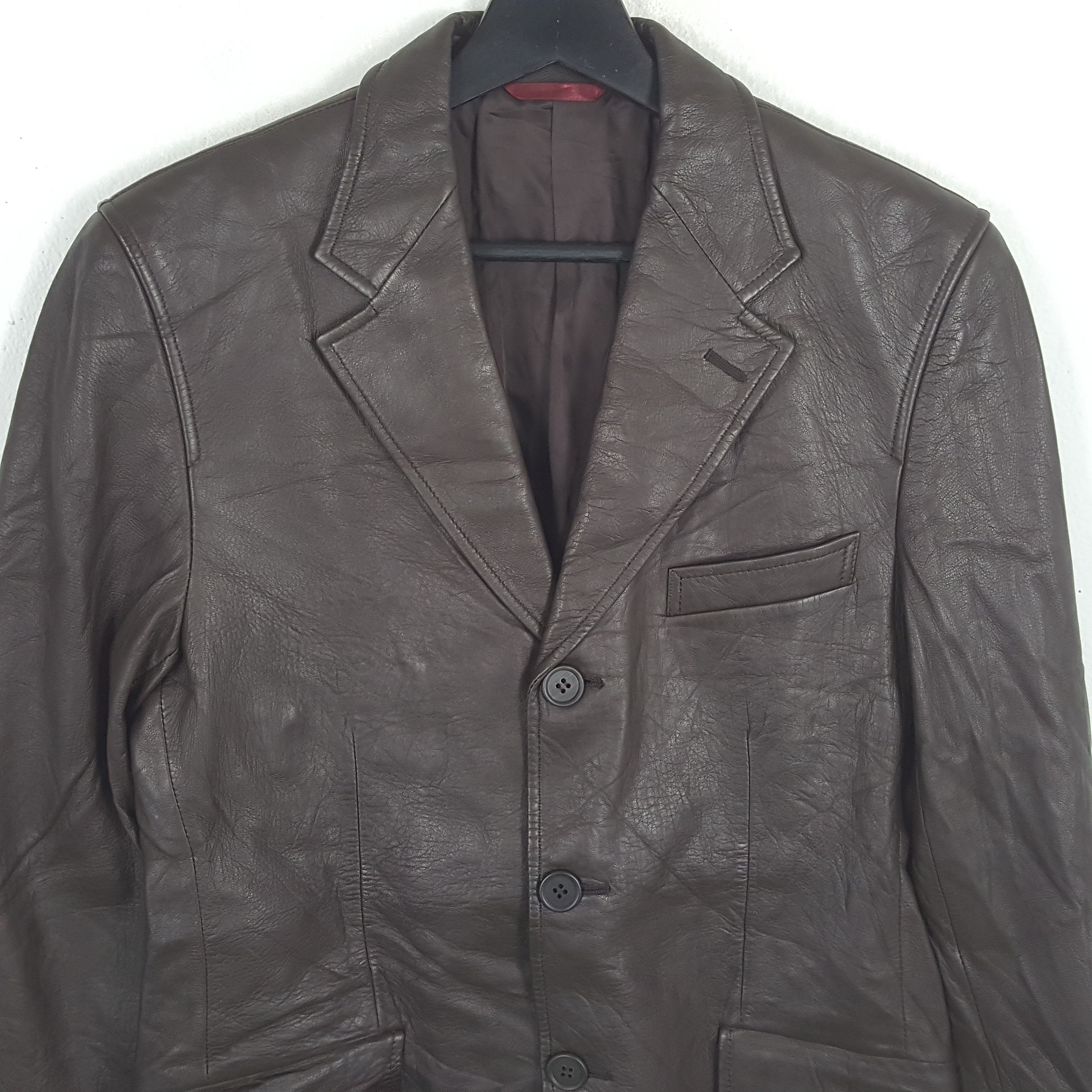 Paul Smith × Vintage PAUL SMITH Fashion Brand Leather Blazer Size 36S - 2 Thumbnail