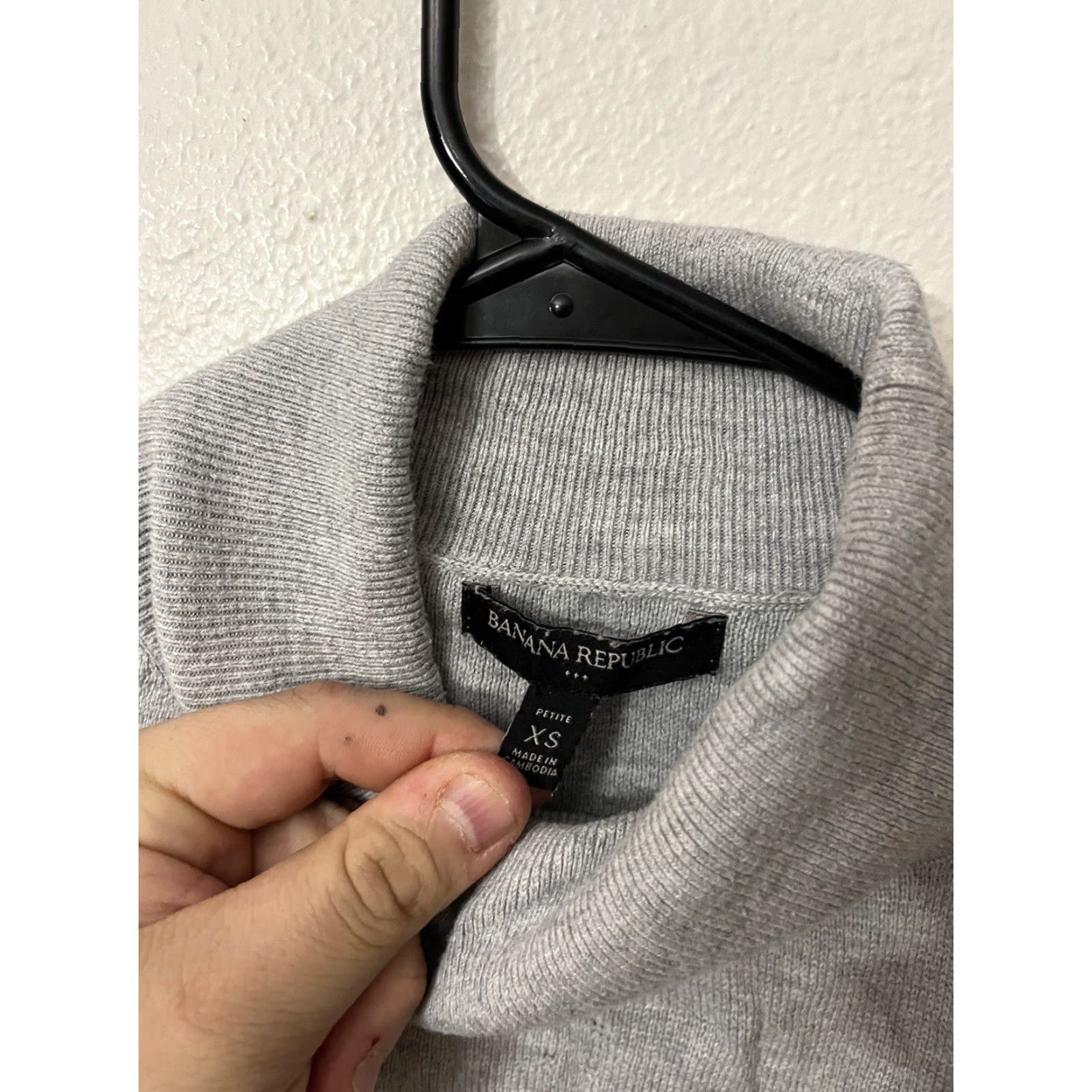 Banana Republic Banana Republic Cotton Blend Knit Turtleneck Sweater Size Petite XS Gray Knit Style Pullover Women's Regular Casual Office Size XS / US 0-2 / IT 36-38 - 2 Thumbnail