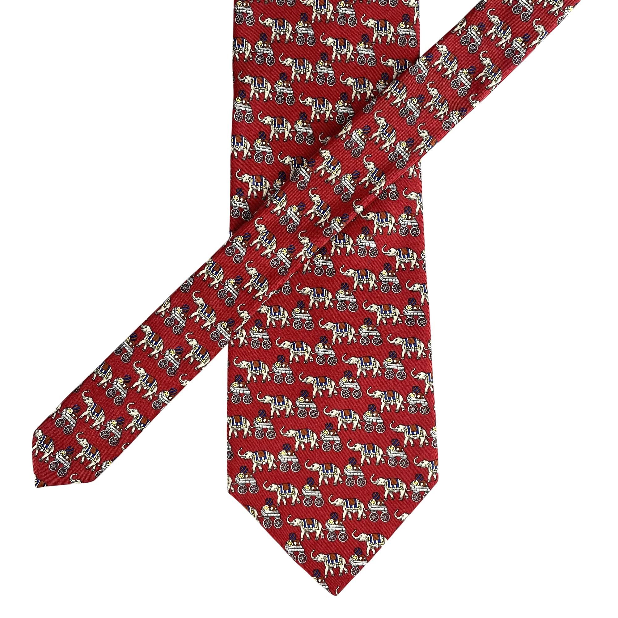Brooks Brothers Brooks Basics Brooks Bros Red Silk Tie Repeating Elephant Pr Size ONE SIZE - 1 Thumbnail