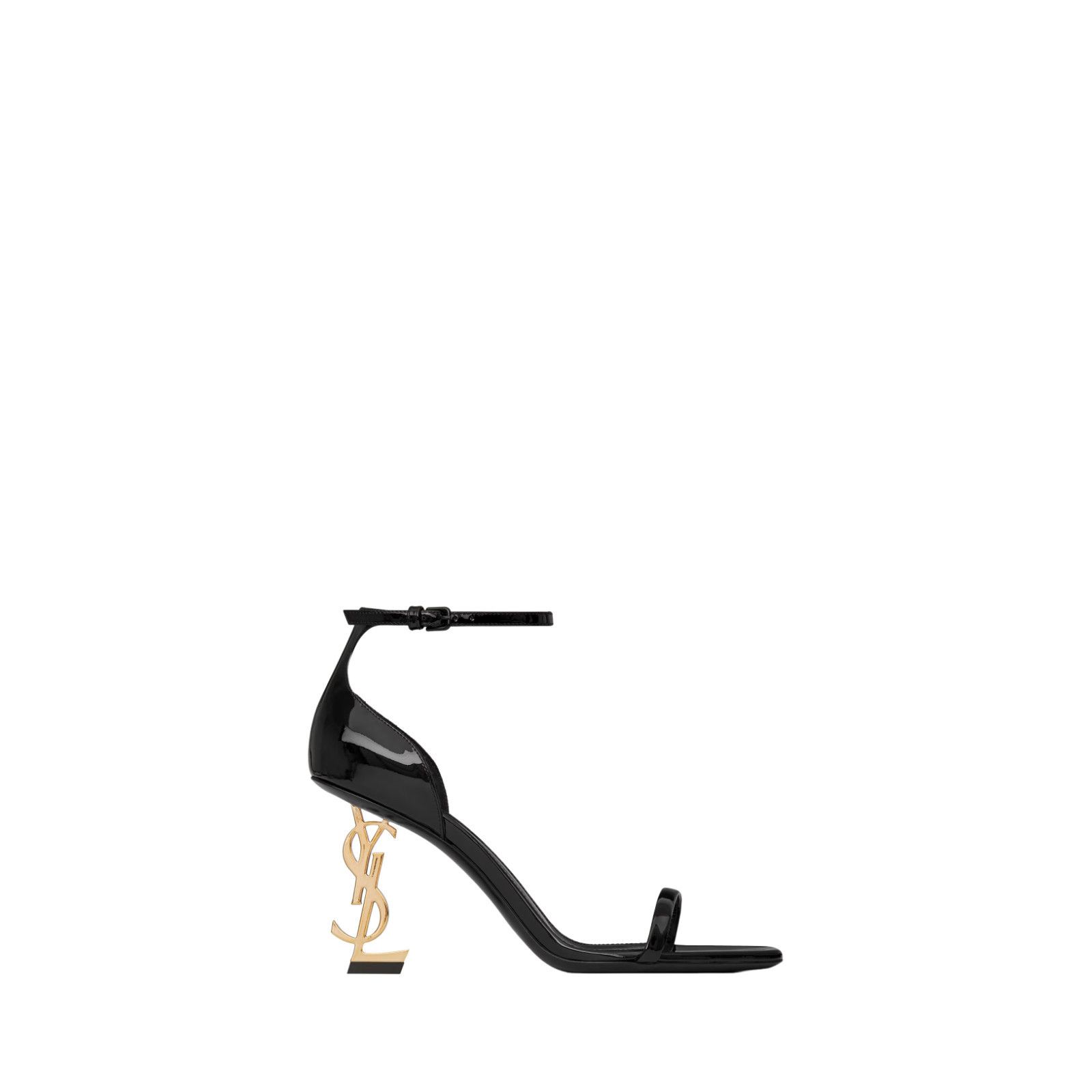 SAINT LAURENT Opyum $1500 Black Patent Leather 85mm Sandals